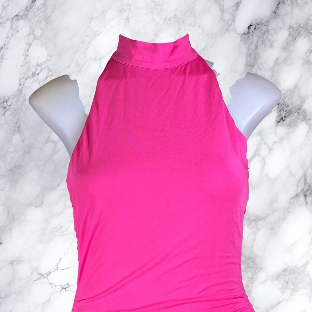 Superdown Mallory High Neck Dress - Hot Pink - Picture 4 of 12